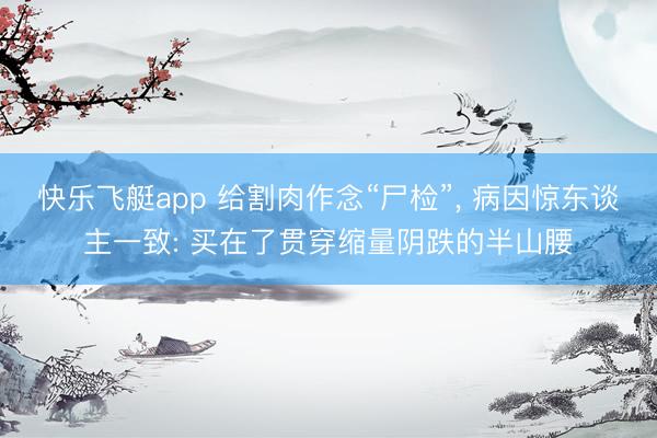 快乐飞艇app 给割肉作念“尸检”， 病因惊东谈主一致: 买在了贯穿缩量阴跌的半山腰